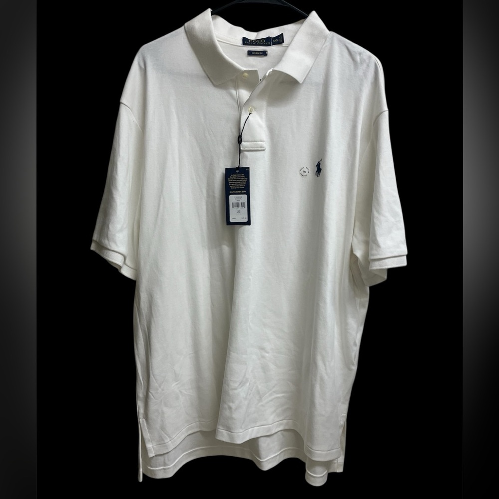 NWT Polo Ralph Lauren Men’s Interlock Polo Shirt Custom Fit White SZ XXL